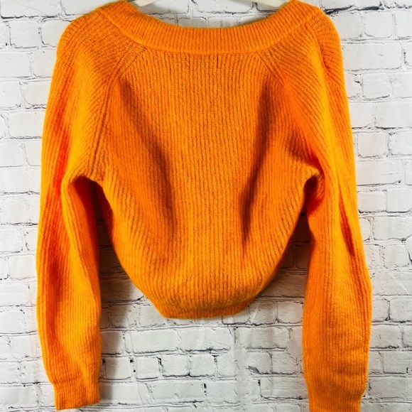 Ganni Orange Knit Crystal-Embellished Cardigan - Picture 2 of 8